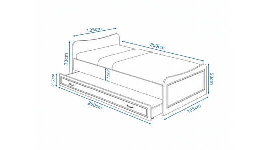 KZNMOB HOME Selen Yavrulu Karyola Meşe - Tamamı 1. Kalite Mdf