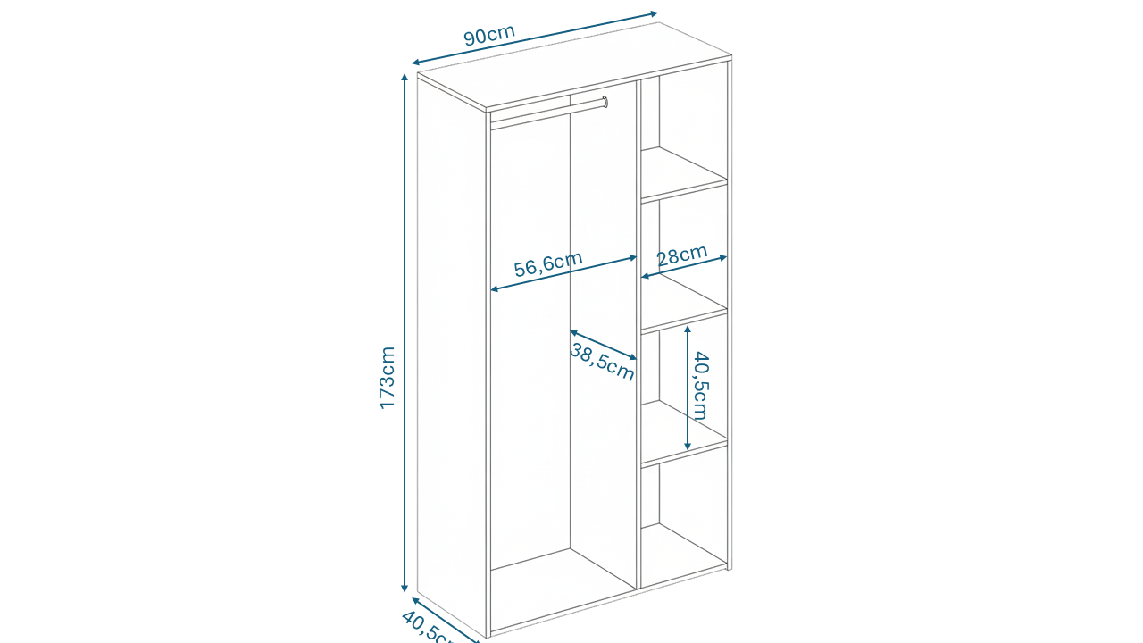 KZNMOB HOME Soft 3 Kapaklı Beyaz Gardırop, Elbise Dolabı - Tamamı 1. Kalite Mdf