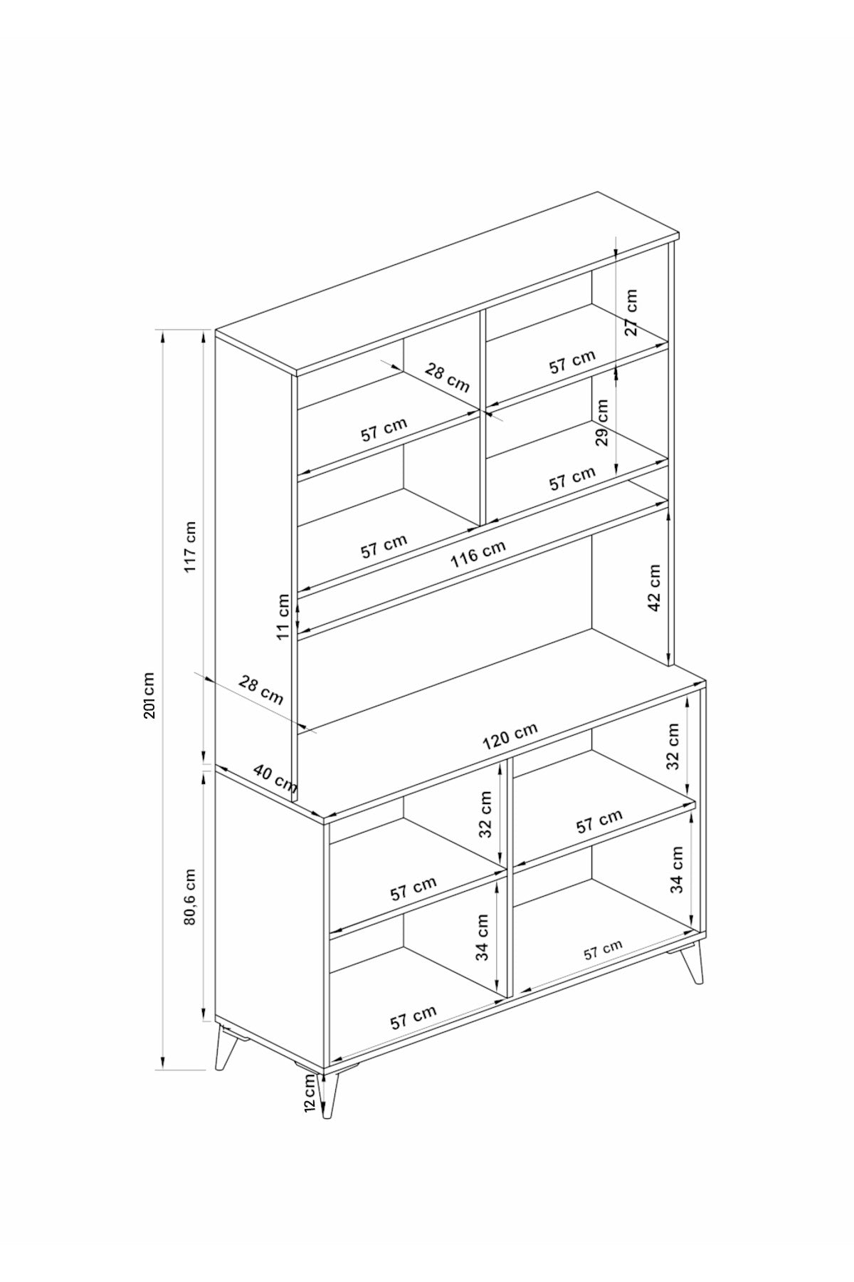 KZNMOB HOME Stella Bohem Tarzda Kahve Köşesi, Erzak Dolabı, Kiler Dolabı, Çok Amaçlı Mutfak Dolabı