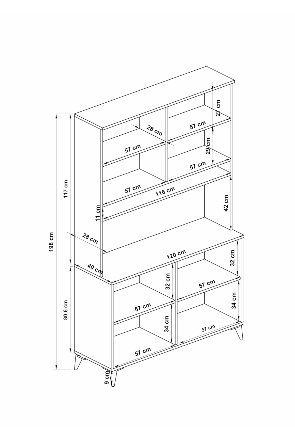 KZNMOB HOME Stella Country Kahve Köşesi Beyaz, Erzak Dolabı, Kiler Dolabı, Çok Amaçlı Mutfak Dolabı