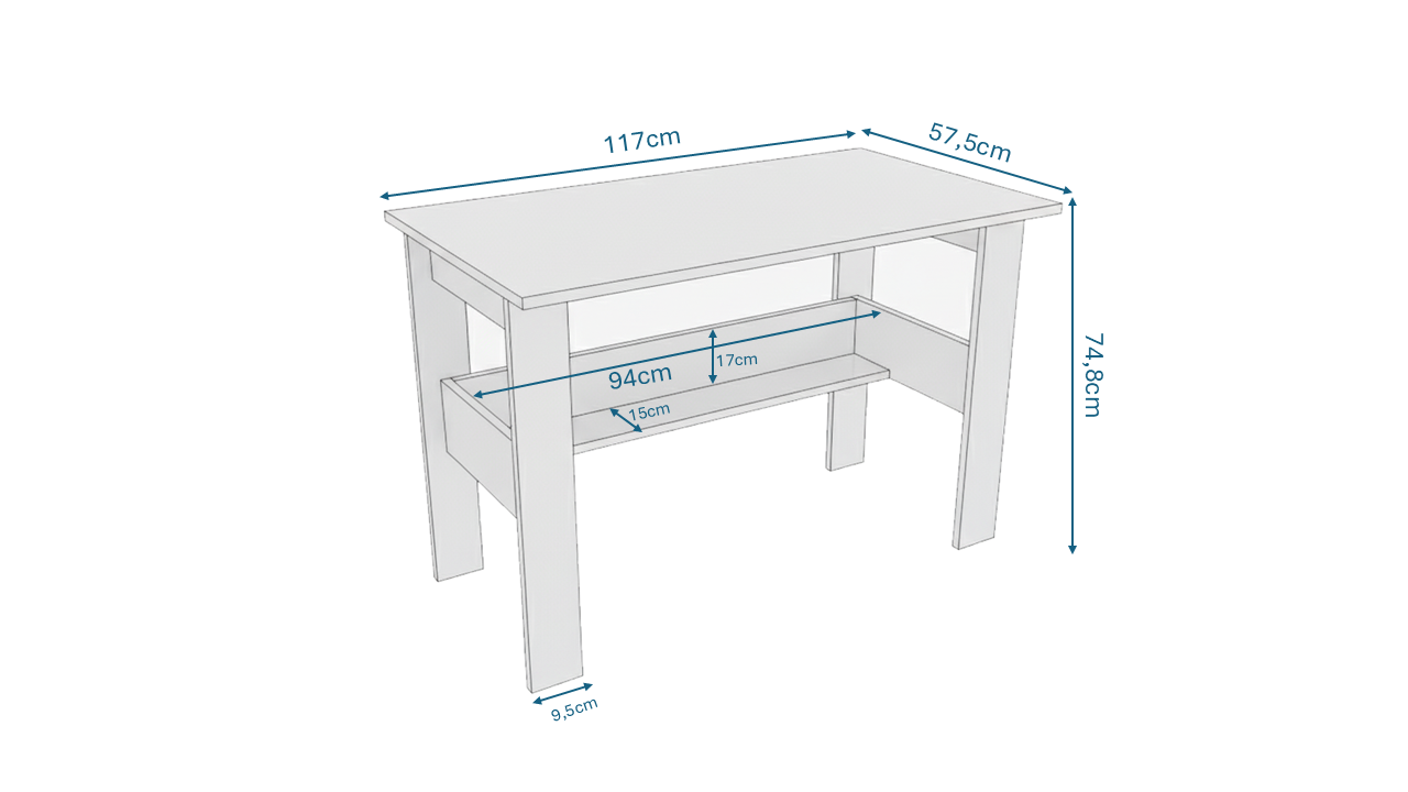 KZNMOB HOME Study Raflı Çalışma Masası Bilgisayar Masası Ofis Masası Meşe - Tamamı 1. Kalite Mdf