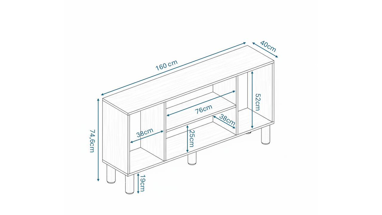 KZNMOB HOME Yağmur Ceviz Beyaz Modern Konsol